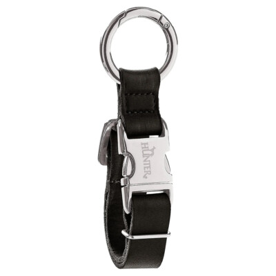 Hunter Leinenhalter Barrit schwarz 16x2cm, Leder, verstellbar, Made in Germany