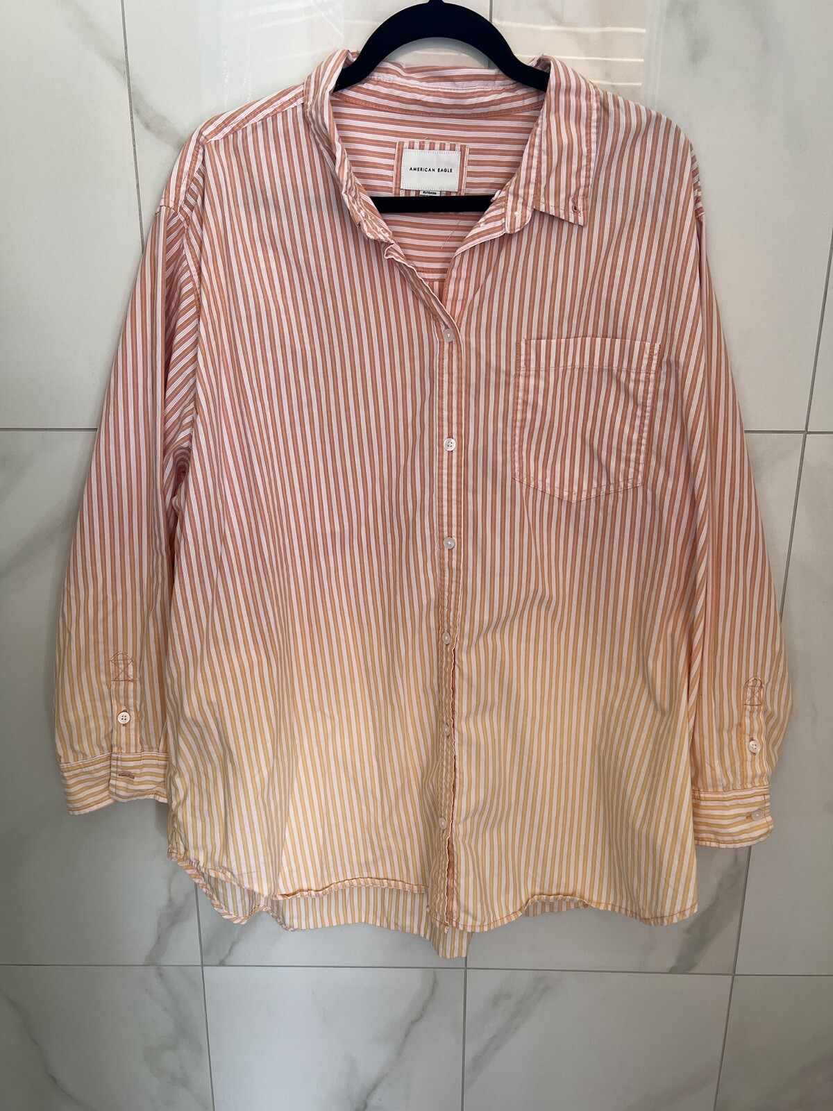 American Eagle stripped button down Cotton  shirt… - image 3