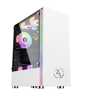 PC Gehäuse Z218 Weiß mit Seitenglas Elegantes Gehäuse für PC Bau SYNC