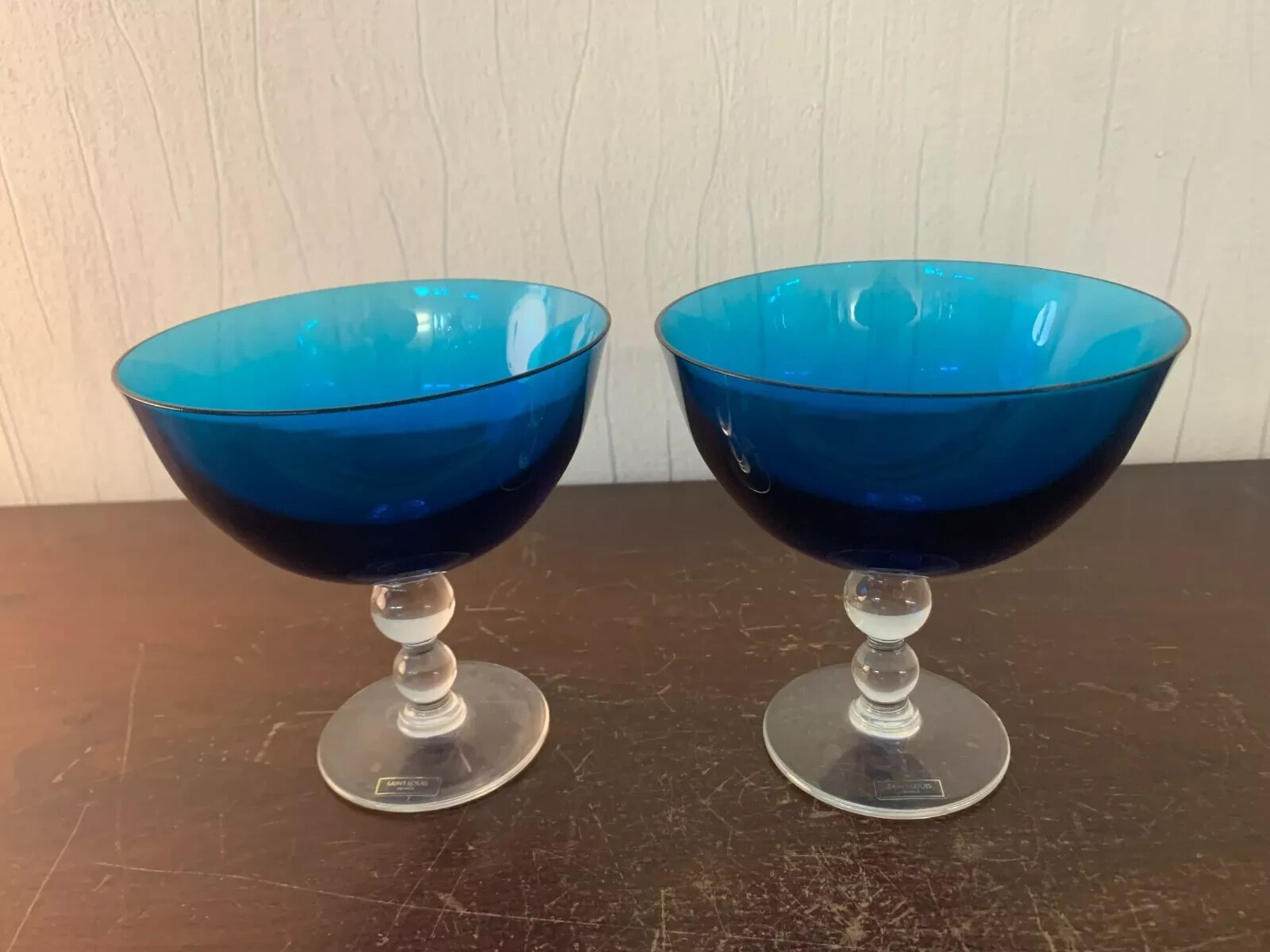 Lote 2 Copas De Postre En Cristal De Saint Louis (Precio De Los Dos)