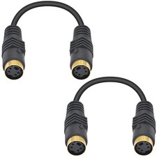 2x S-Video Mini DIN 4 Pin Female to Female Adapter Terminal Composite DVD Cable