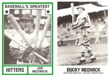 2 DIFFERENT JOE MEDWICK BASEBALL CARD LOT  360