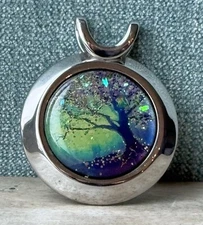 Energy Artist Julia Firefly Tree Magical Energy Pendant Resin Glass Stainless St