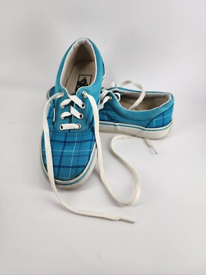 Vans Turquoise Blue Plaid Mens Womens