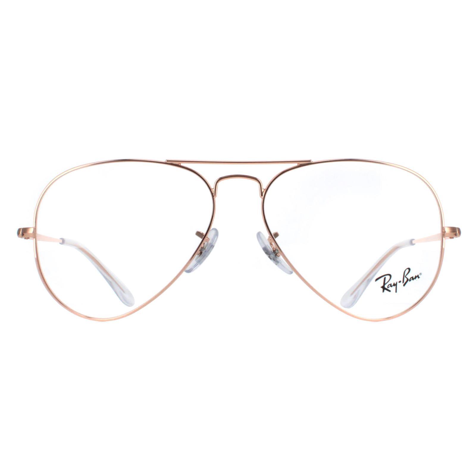 Ray-Ban Eyeglasses RX6489 Aviator 3094 Rose Gold Men Women