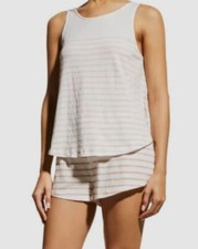 135 THE GREAT Women's White The Slouch Striped Sleep Tank Size 1