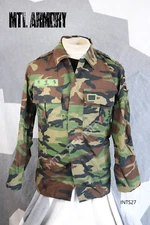 KOREAN ROK MILITARY  WOODLAND COMBAT SHIRT W/PATCHES SIZE XSMALL