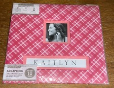 NEW K COMPANY Pink Plaid Frame A Name 12x12 SCRAPBOOK Memory Album Photo Kaitlyn