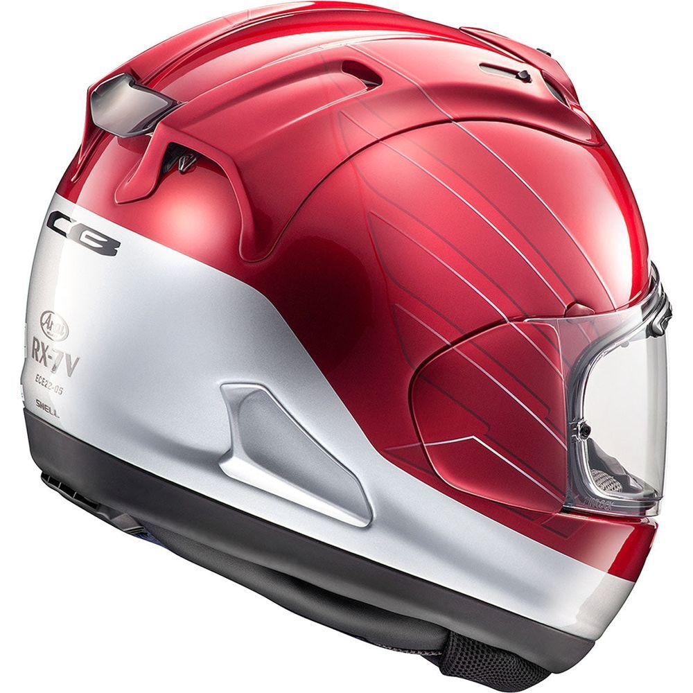 Arai RX 7V Honda CB Red / Silver Motorcycle Motorbike Helmet | eBay