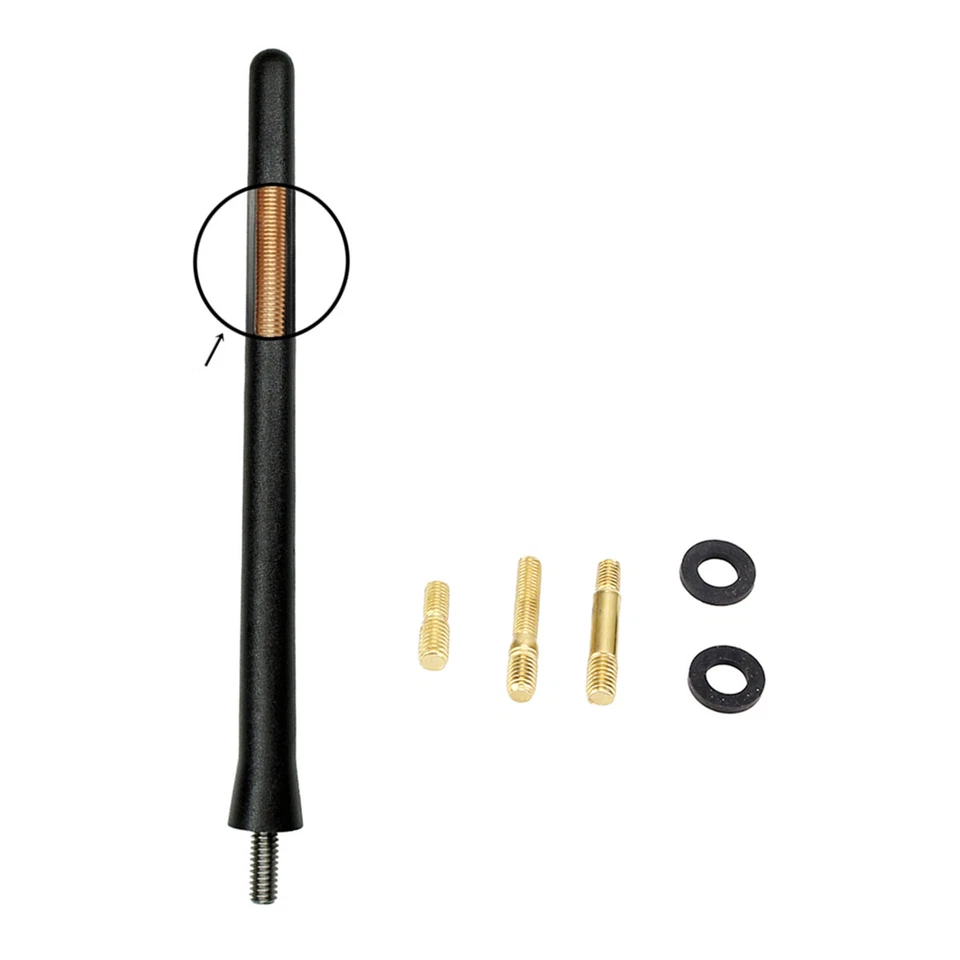 6.75" AM FM Black Antenna Mast For 86-20 Chevrolet Jeep Nissan Toyota GMC Dodge - Image 4 of 4