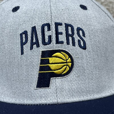Indiana Pacers Cap Hat Strapback Mens NBA Basketball Gray/Blue | eBay