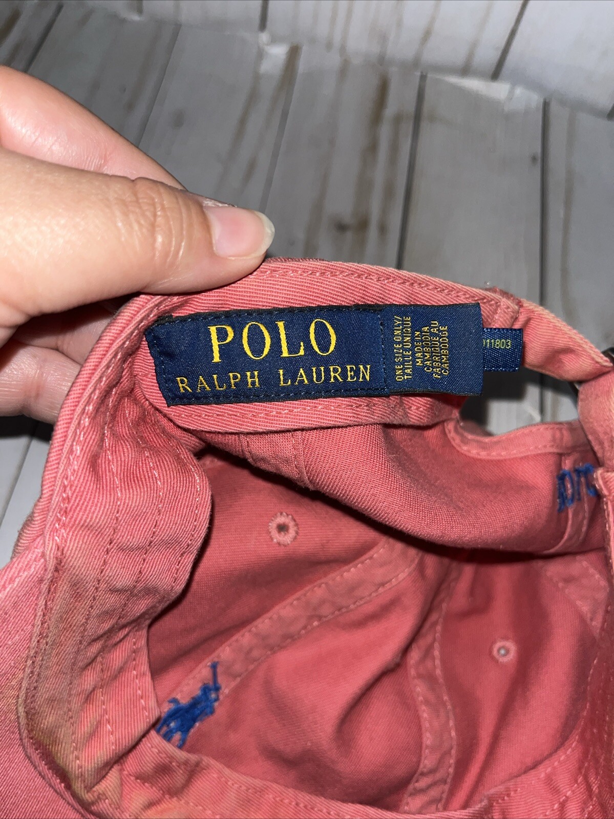 Cappello berretto Polo Ralph Lauren rosa blu pony cotone casual papà taglia unica pulitissimo