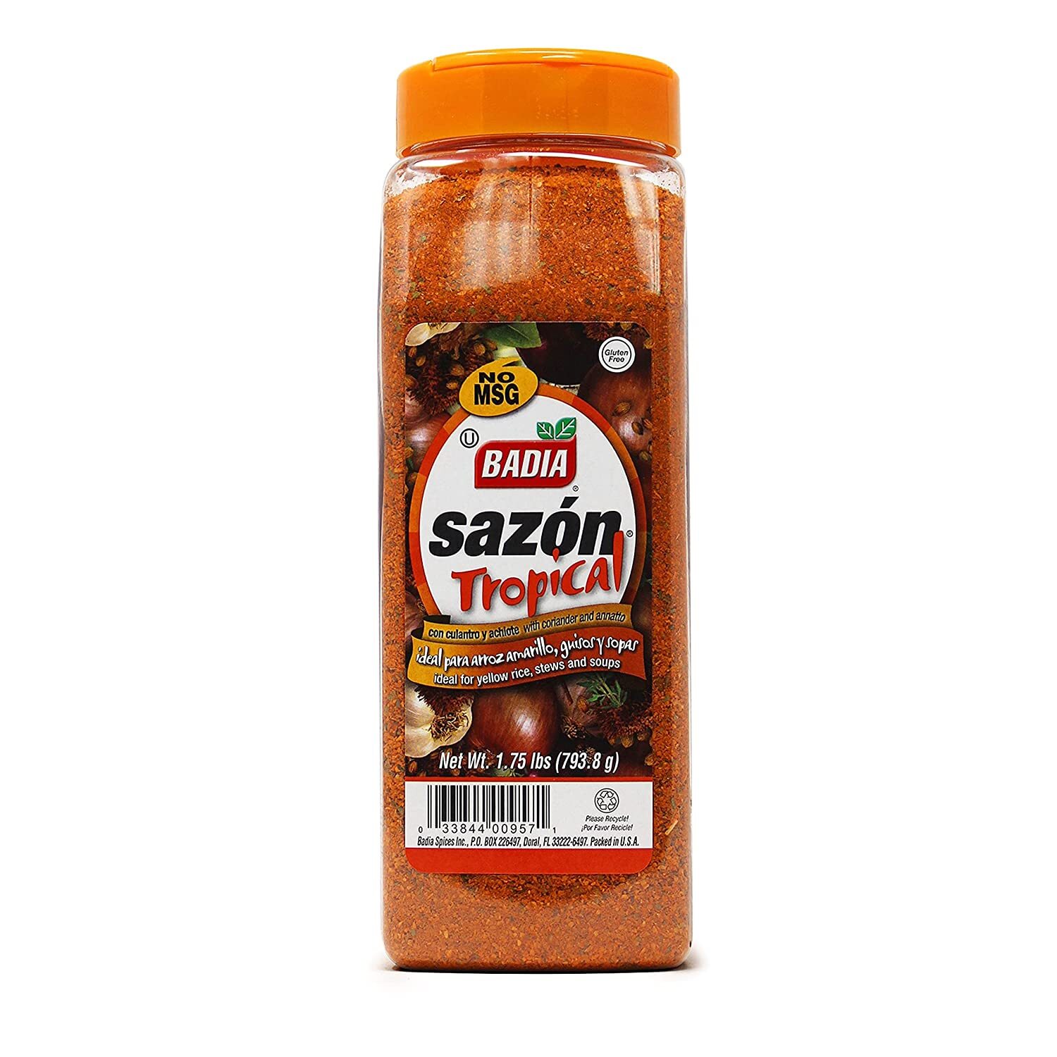 Badia Sazon 1.75lbs Pack of 2 Bottles Tropical/Seasoning/Annatto