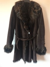 100% Genuine Shearling Coat Long Jacket Size M (made In France)
