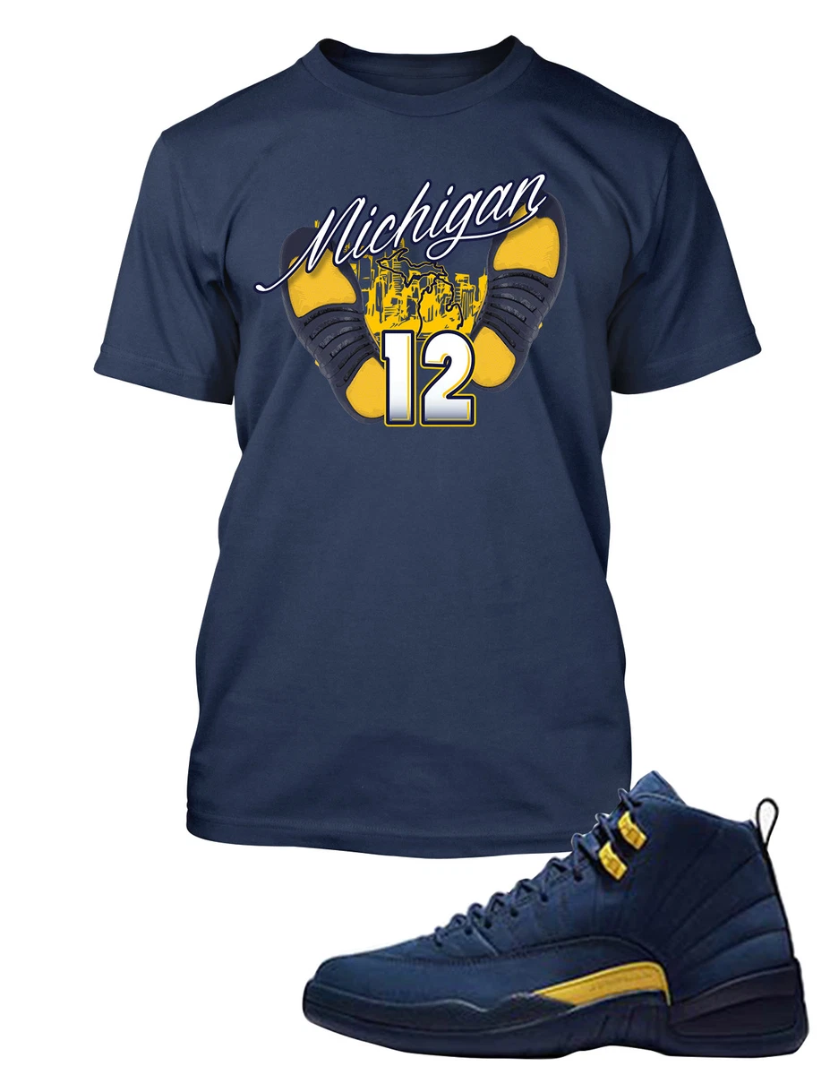Jordan 12 michigan best sale shirt