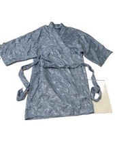 Valerie Stevens Intimates Large Robe Polyester Blue Floral Tie