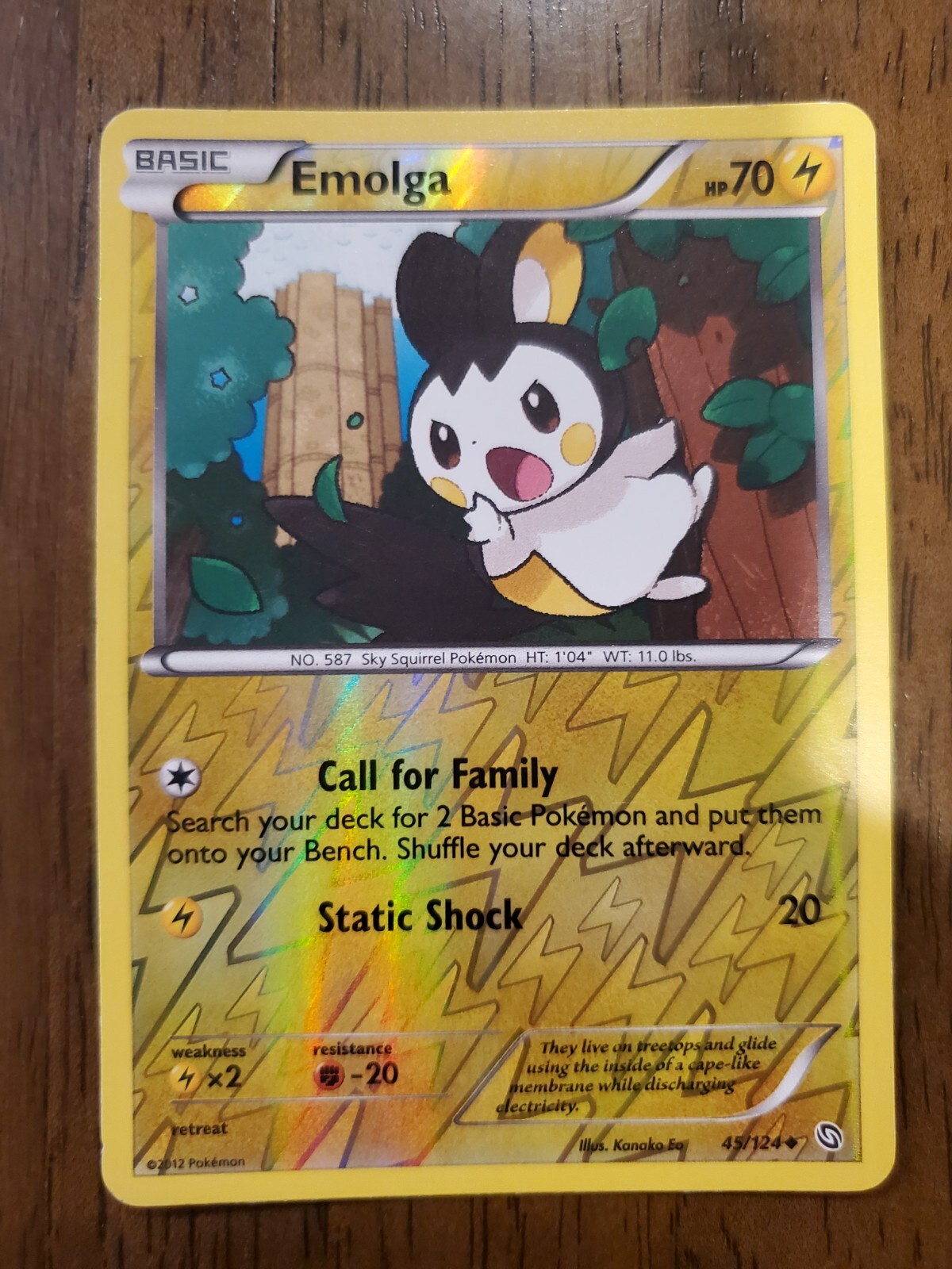 Pokemon x1 Emolga - Dragons Exalted (Reverse Holo 45/124) - LP