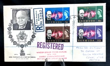 SIR WINSTON CHURCHILL ~ Omnibus Commemorative Issue FDC 1966  4x Stamps