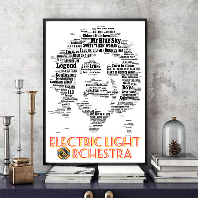 Jeff Lynne ELO Tribute Word Art Portrait Memorabilia/Collectable/Gift