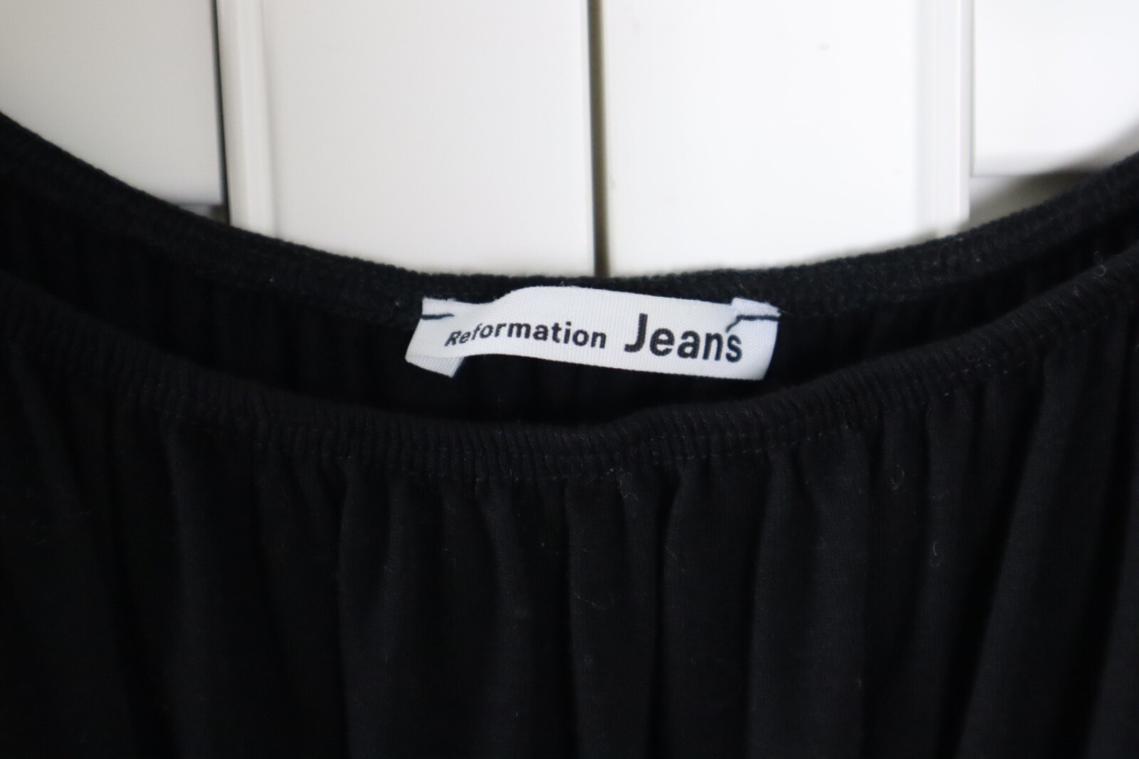 REFORMATION Jeans Solid Black Soft Stretch Shirre… - image 6