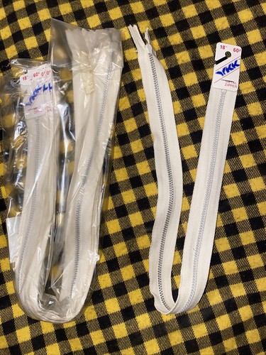 6 Lot New 18” YKK Zipper Metal Automatic Lock NOS NWT White #571 HBT Cotton - 第 1/7 張圖片