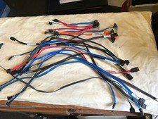 20 Misc. Lengths 21  to 8   SATA Data Cables For Hard Drives, DVDs, Used.