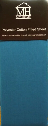 King Size Fitted Sheet Teal Polycotton Luxury Bed Linen - Afbeelding 1 van 1
