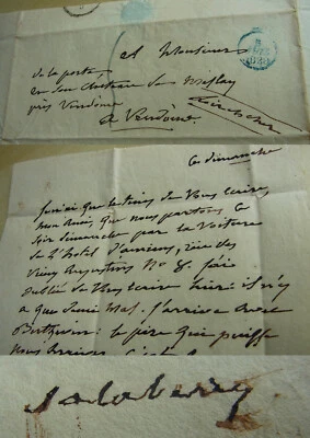 General Charles-Marie d'Irumberry de SALABERRY (1766-1847) Brief 1829 → Schwager - Bild 1 von 4