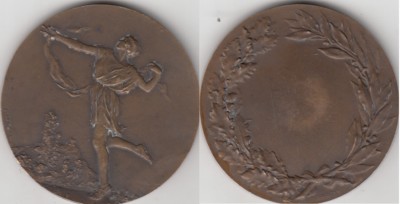 Médaille Bronze Française Vintage XXème Siècle - Très Rare Avec Signature Auteur - Poids 2kg - Bon état Collection