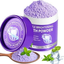 Teeth Whitening Powder - Purple Brightening Powder - Removes Stains