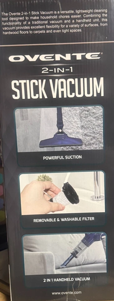Ovente 2 In 1 Stick Vacuum STV345BLS - Image 4 of 4