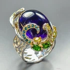 Fine Art 32 ct Natural Amethyst Ring 925 Sterling Silver Size 8 /R470608