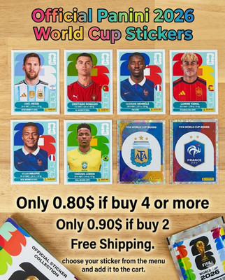PANINI WC 2026 INDIVIDUAL STICKERS, PAR to UZB ONLY 0.80$! FREE SHIPPING!