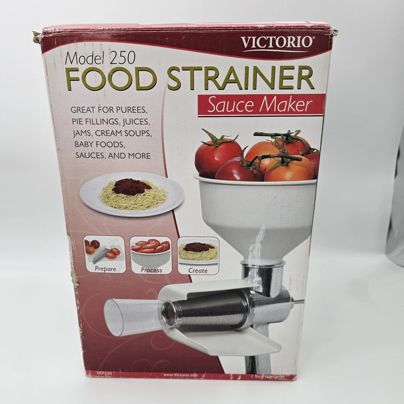 Victorio Food Strainer Sauce Maker Baby Food Manual Stainless Steel Screen #250