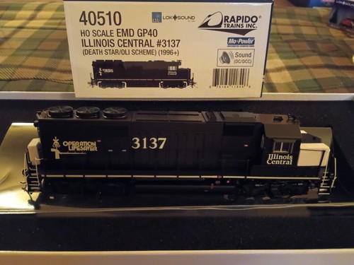 Rapido escala HO 40510 EMD GP40 Illinois Central #3137 DC/DCC/Lok Sound 1996+ | Condition: New