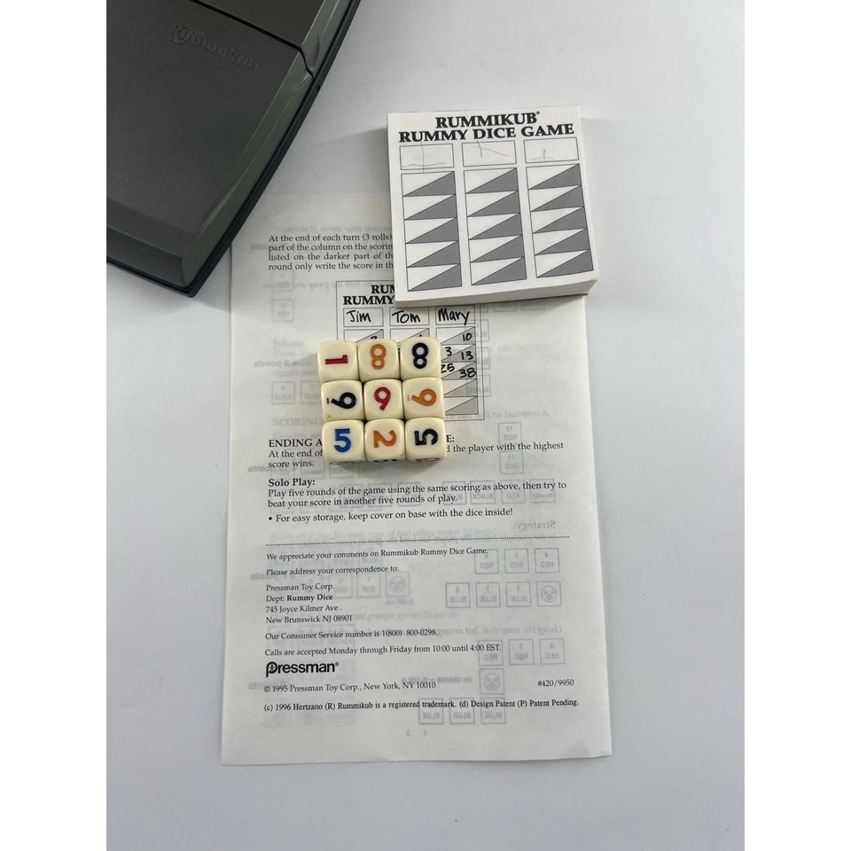 Rummikub Rummy Dice Game 1995 by Pressman Toy Corp Vintage QUICK SHIP - Image 4 of 4