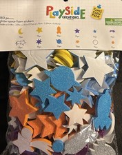 Playside Creations Assorted Glitter Space Foam Stickers 180pc