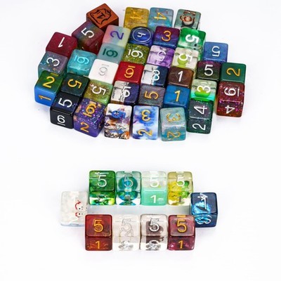 10 Pieces D6 Dice Set Random Color 16mm Polyhedral 6 Sided Dice for RPG and O...