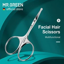 MR.GREEN Facial Hair Scissors & Eyelash Trimmer Stainless Professional Tool Kit