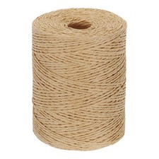 Natural Cotton Raffia Yarn 328Yard Craft Raffia Ribbon Crochet Yarn Coffee