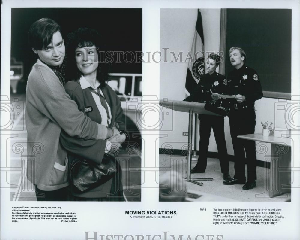 1985 Press Photo John Murray, Jennifer Tilly, Lisa Hart Carroll, James Keach