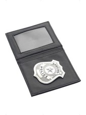 Black  Silver Police Badge In Wallet Costume Set