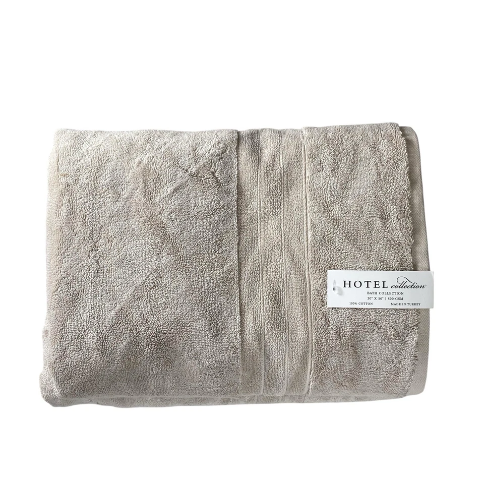 Hotel Collection Turkish Bath Sheet & Bath Towel Beige Set of 2 NEW - Image 3 of 4