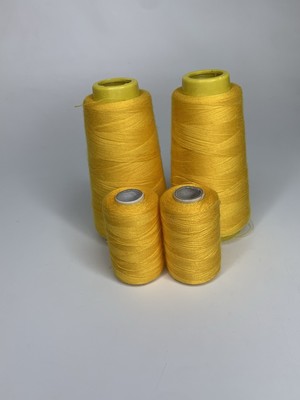 Set Of 4 - Polyester Bright Yellow Sewing Thread