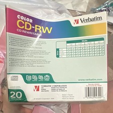 Verbatim Color CD-RW Rewritable 700MB 2x-4x 20 Pack Slimline Jewel Cases