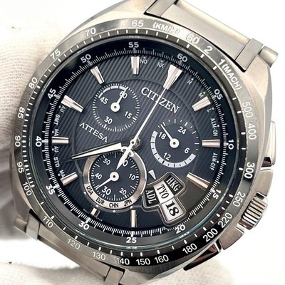CITIZEN Attesa H610-T016782 Eco-Drive Radio Black Watch Used