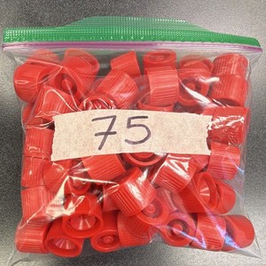 Red Plastic Caps Lids for Crafts lot of 75
