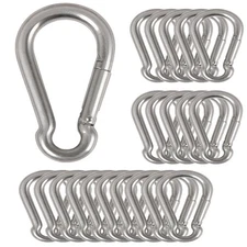 20Pcs 4" Safety Spring Snap Hook M10 3/8" Carabiner Quick Link Snap Hooks for 