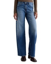 AG Adria Low Rise Wide Leg Jeans Women's 30 Headline Faded Zip/Button Closure