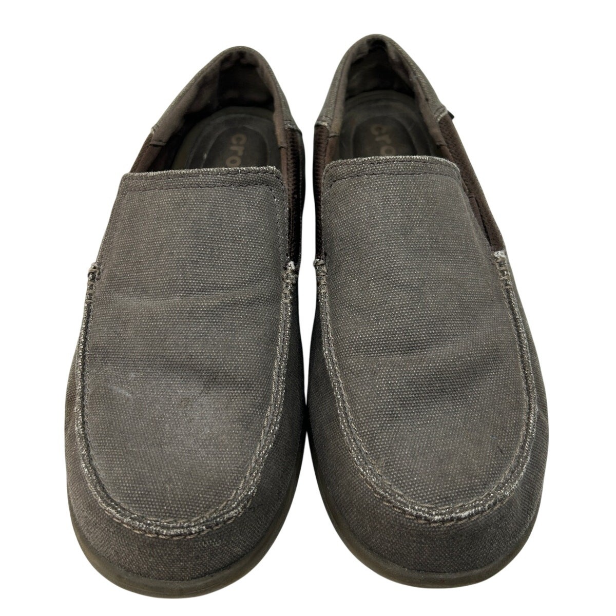 Crocs Santa Cruz Shoes Men's Brown Canvas Slip On Casual Sz. 8